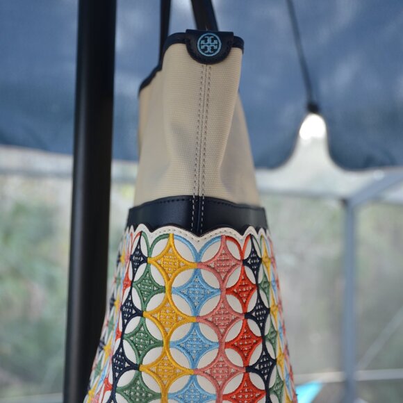 Tory Burch Multi Color Embroidery Tote - Picture 9 of 11